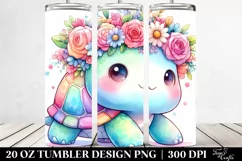 Cartoon-Style Watercolor Turtle | 20 oz Tumbler Product Image 2