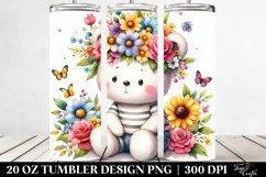 Cartoon-Style Watercolor Bear | 20 oz Tumbler Product Image 2
