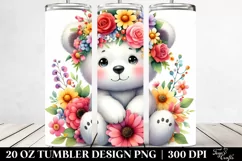 Cartoon-Style Watercolor Bear | 20 oz Tumbler Product Image 2