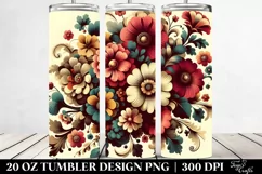 Vibrant Retro Flowers | 20 oz Tumbler Product Image 2