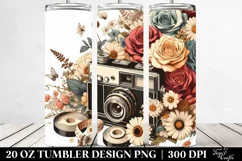 Watercolor Retro Flowers ELIXIR Tumbler | 20 oz Tumbler Product Image 2