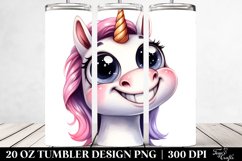 Simple Funny Expressive Unicorn | 20 oz Tumbler Product Image 2