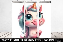 Simple Funny Expressive Unicorn | 20 oz Tumbler Product Image 2