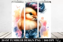 Expressive Chicken Watercolor 20 Oz Tumbler Product Image 2