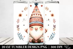 Excited Gnome Boho Watercolor Tumbler Product Image 2