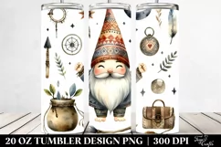 Excited Gnome Boho Watercolor Tumbler Product Image 2