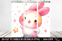 Watercolor Smiling Rabbit Star Tumbler Product Image 2