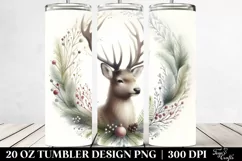 Simple Pastel Christmas Reindeer | 20 oz Tumbler Product Image 2