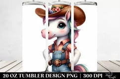 Whimsical Unicorn with Bandana 20 Oz Tumbler Product Image 2