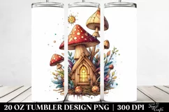 Detailed Magical Mushroom Stained | 20 oz Tumbler Product Image 2