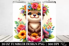 Otter on Star Flower Crown 20 Oz Tumbler Product Image 2