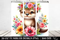 Otter on Star Flower Crown 20 Oz Tumbler Product Image 2