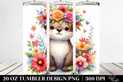 Otter on Star Flower Crown 20 Oz Tumbler Product Image 2