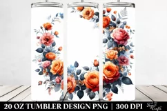 Vibrant Floral Frame with Orange Roses | 20 oz Tumbler Product Image 2