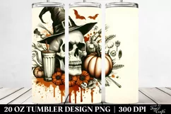 Washed Retro Halloween Skull | 20 oz Tumbler Product Image 2