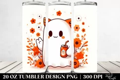 Cartoon Halloween Ghost Holding Soda | 20 oz Tumbler Product Image 2