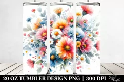 Colorful Abstract with Small Gerbera | 20 oz Tumbler Product Image 2