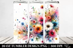 Colorful Abstract with Small Gerbera | 20 oz Tumbler Product Image 2