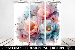Peonies with Metallic Inserts, Watercolor Splash 20 Oz Product Image 2