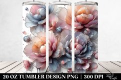 Peonies with Metallic Inserts, Watercolor Splash 20 Oz Product Image 2