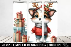 Expressive Border Collie with Reindeer Horns PNG Product Image 2