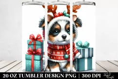 Expressive Border Collie with Reindeer Horns PNG Product Image 2