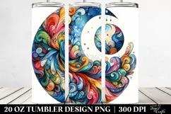Vibrant Drawing Colorful Half Moon Tumbler | 20 oz Tumbler Product Image 2
