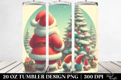 Retro Christmass Santa and Gnomes, Transparent PNG Product Image 2