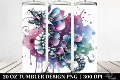 20 Oz Tumbler Sublimation | Shiny Snapdragon Watercolor Product Image 2