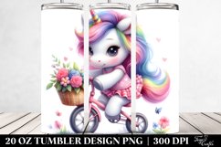 20 Oz Tumbler Sublimation | Pastel Unicorn Cycling Product Image 2