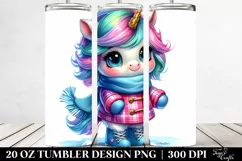 Excited Unicorn Winter 20 Oz Tumbler Product Image 2