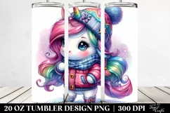 Excited Unicorn Winter 20 Oz Tumbler Product Image 2