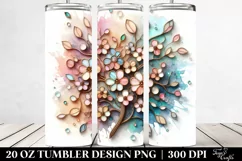 Abstract Cherry Blossom Wooden Tumbler Product Image 2
