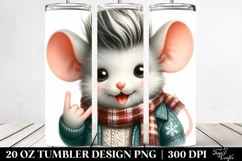 Cute Baby Mouse in Winter Attire, PNG Product Image 2