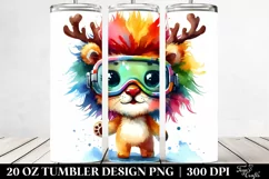 Expressive Lion with Reindeer Horns and Snow Goggles PNG Product Image 2