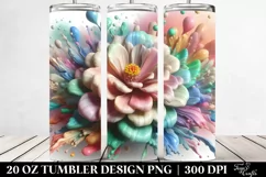 Abstract Zinnia Watercolor, Transparent 20 Oz Tumbler Product Image 2
