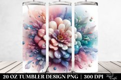 Abstract Pastel Glossy Zinnia, Transparent 20 Oz Tumbler Product Image 2