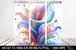 Abstract Pastel Glossy Calla Lily, Transparent 20 Oz Tumbler Product Image 2