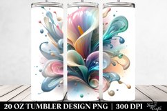 Abstract Pastel Glossy Calla Lily, Transparent 20 Oz Tumbler Product Image 2