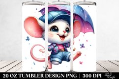 Cute Baby Mouse Happy Pose, Transparent 20 Oz Tumbler Product Image 2