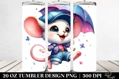 Cute Baby Mouse Happy Pose, Transparent 20 Oz Tumbler Product Image 2