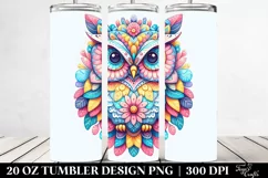 Colorful Owl Floral Tumbler Product Image 2