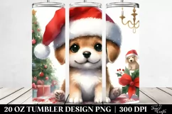 Enthusiastic Baby Puppy with Santa Hat Product Image 2