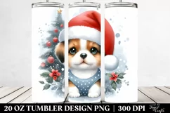 Adorable Puppy with Santa Hat PNG Product Image 2