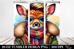 Deer with Cool Haircut, Winter 20 Oz Tumbler Product Image 2