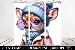 Deer with Cool Haircut, Winter 20 Oz Tumbler Product Image 2