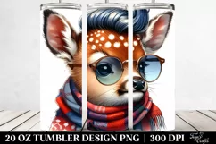Deer with Cool Haircut, Winter 20 Oz Tumbler Product Image 2