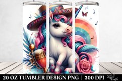 Colorful Baby Unicorn Latin Club 20 oz Tumbler Design Product Image 2