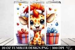 Giraffe with Santa Hat, Transparent PNG Product Image 2