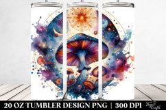 Vibrant Magical Mushroom Clipart, Transparent 20 Oz Tumbler Product Image 2